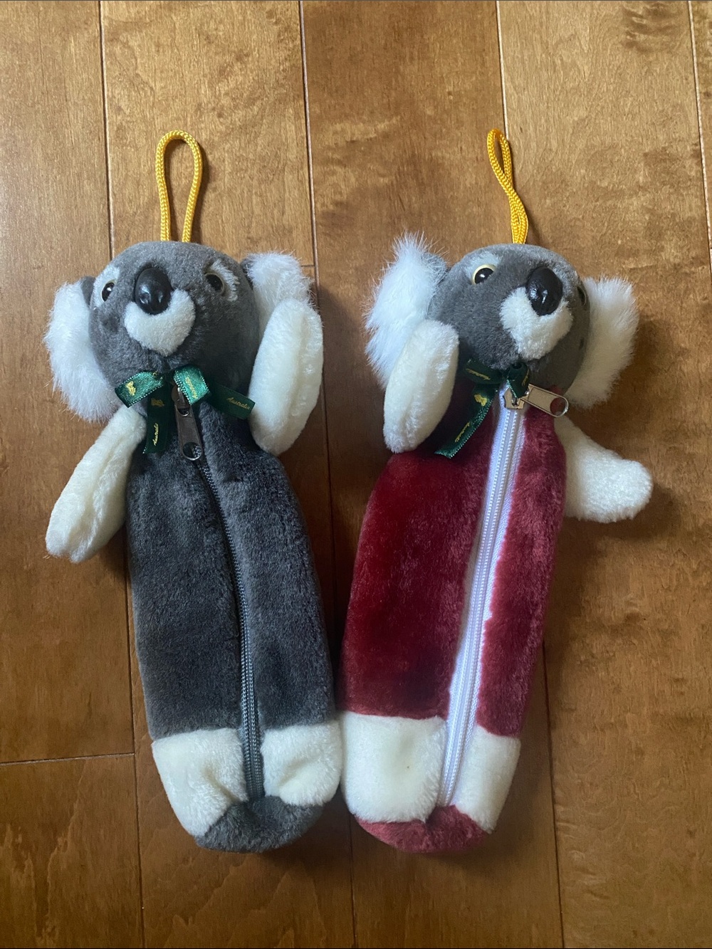 Plush Koala Small Pet Accessory Pouch - Gray and Red